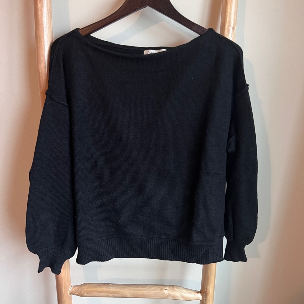 Black boatneck sweater